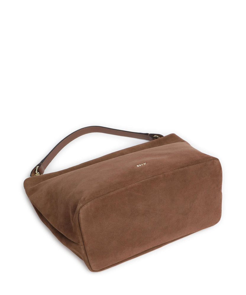 Abro Suede Ebony Hobo bag wood