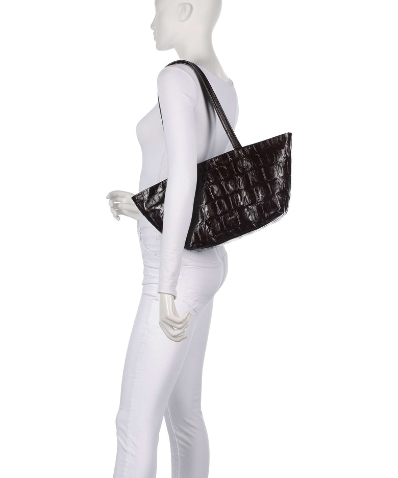 Abro Maxxi Cocco Alba Tote bag dark brown
