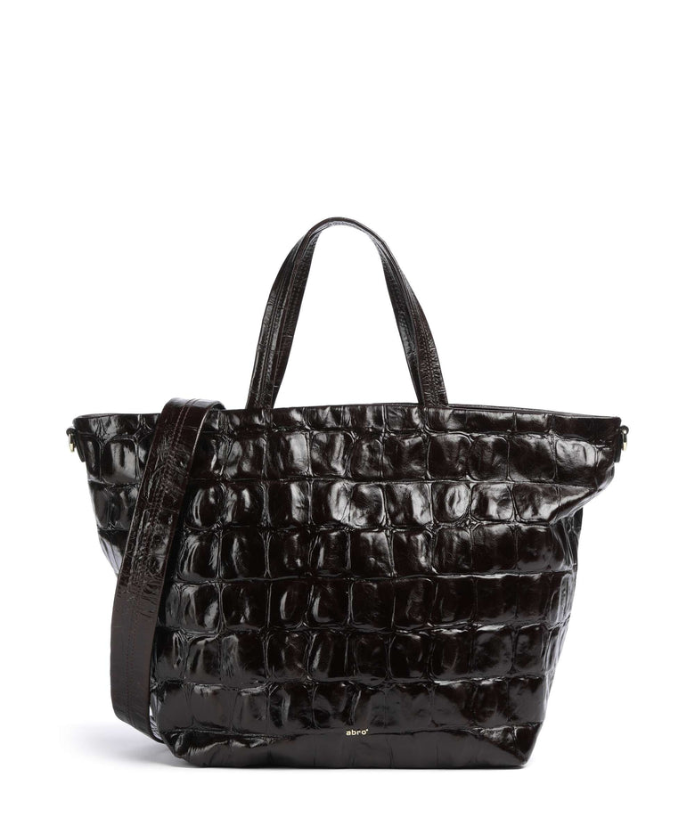 Abro Maxxi Cocco Alba Handbag dark brown