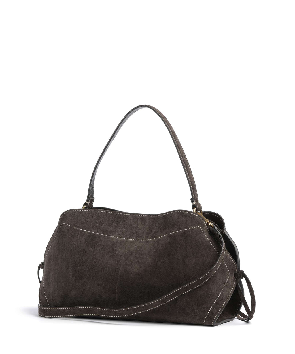 Abro Suede Necessity Small Shoulder bag dark brown