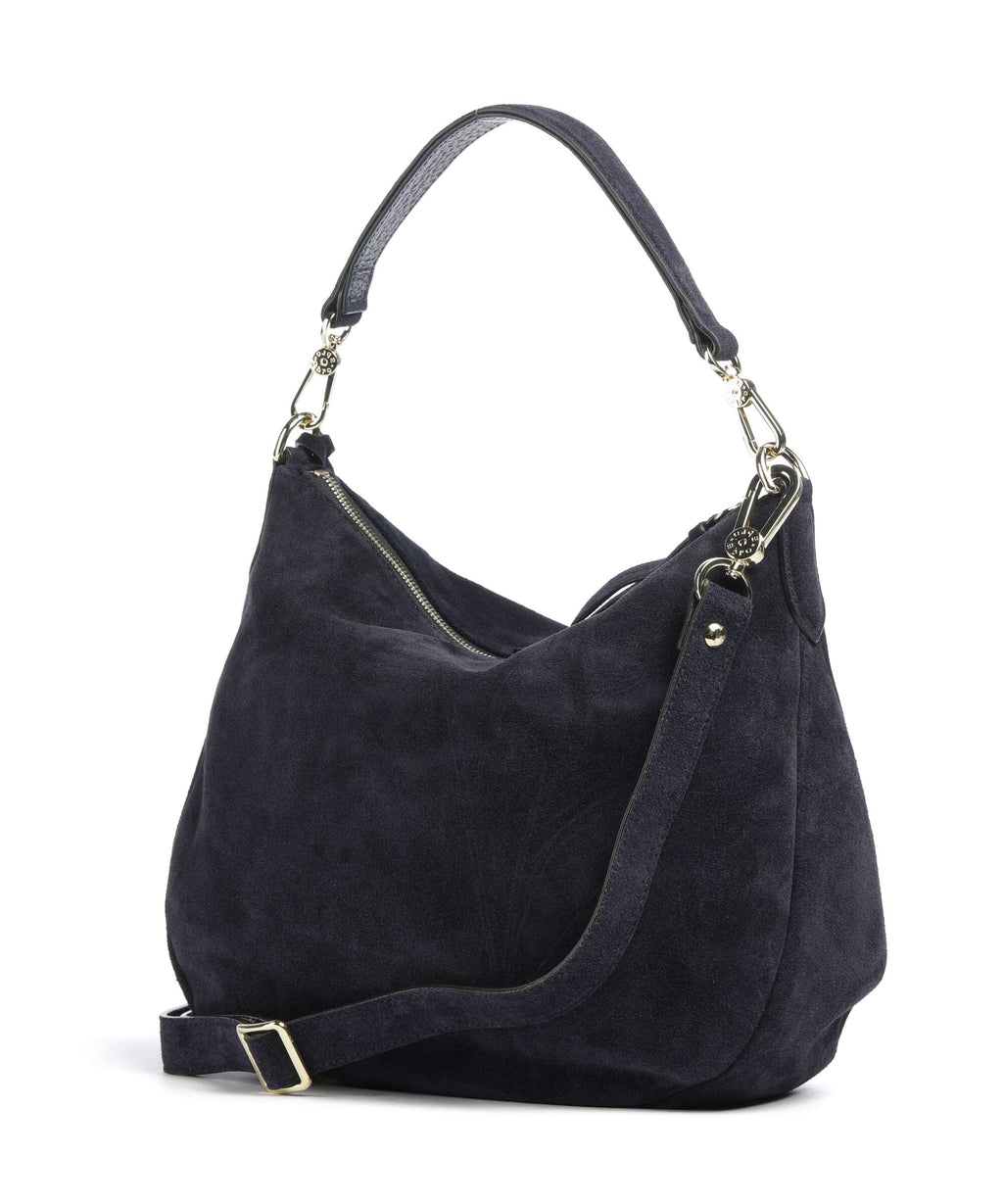 Abro Suede Juna Small Hobo bag navy