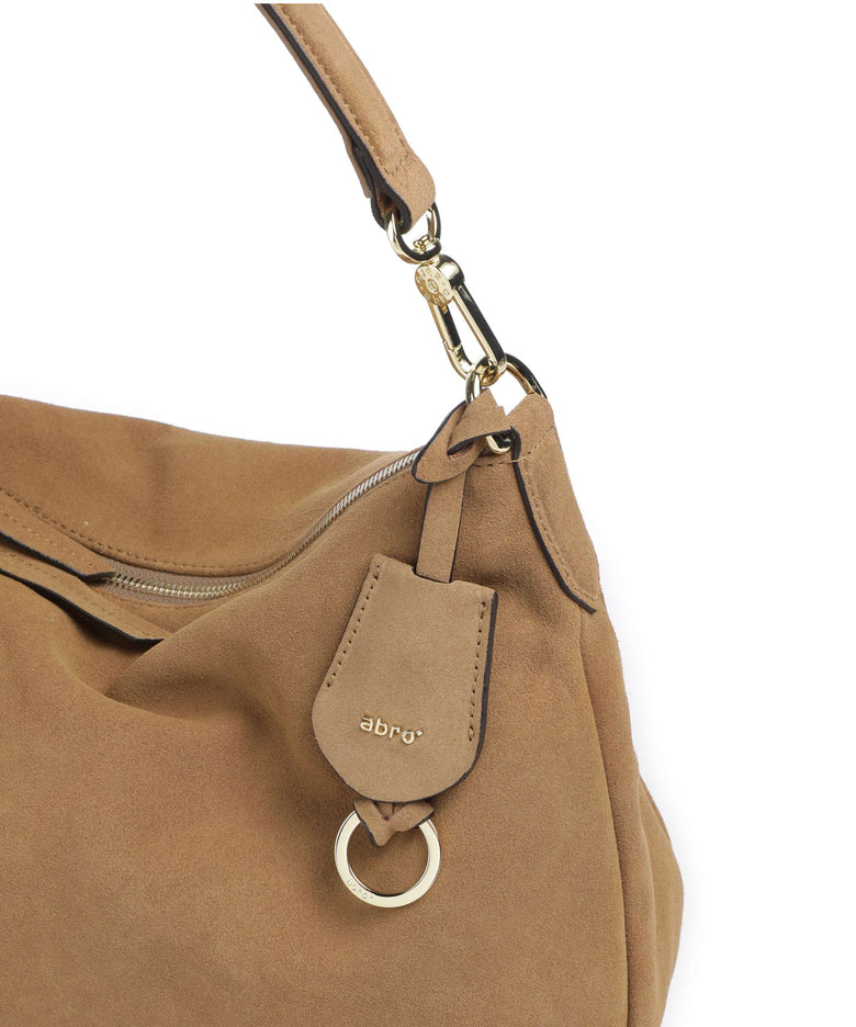 Abro Suede Juna Small Hobo bag cappuccino