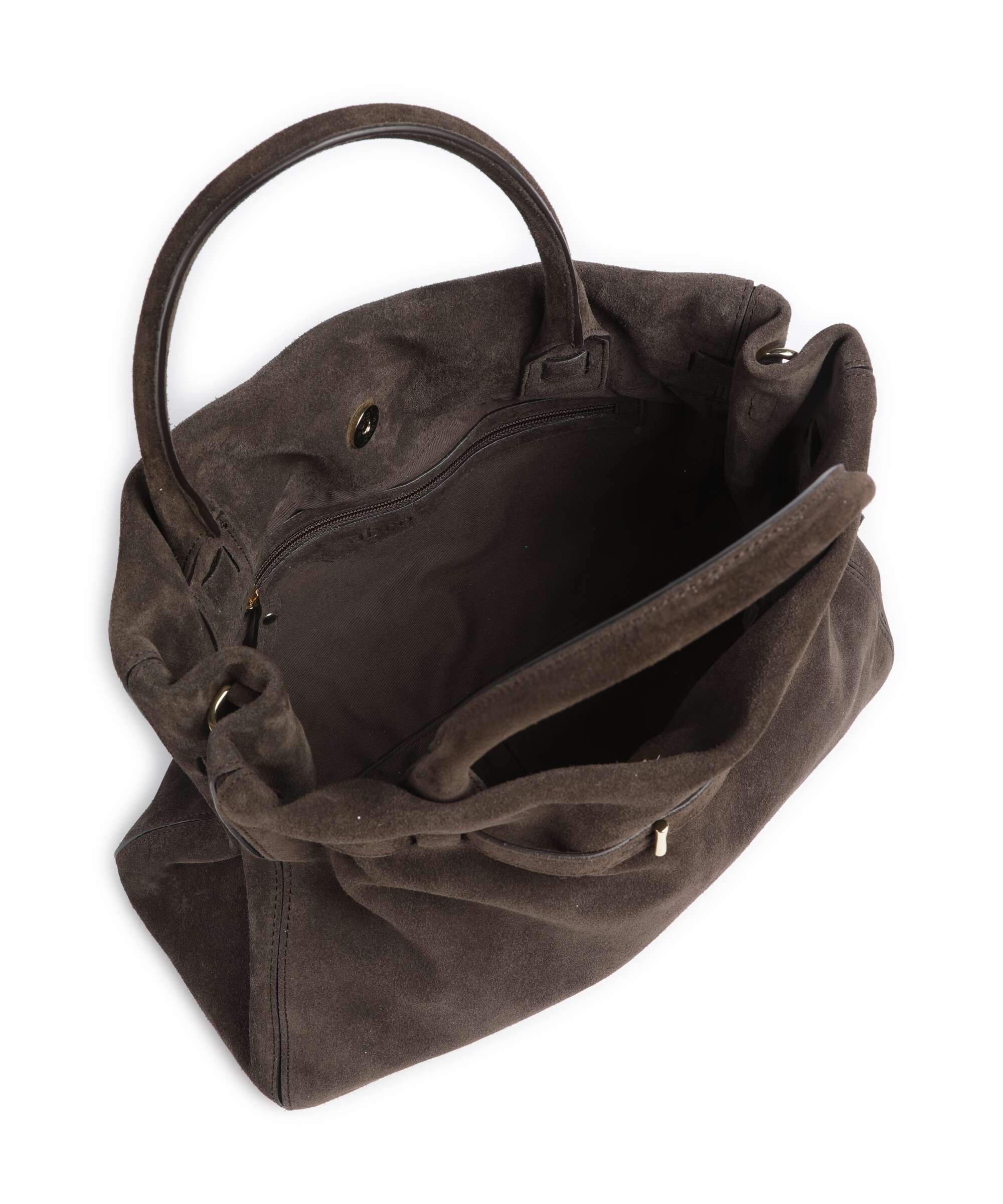 Abro Suede Jill Handbag dark brown