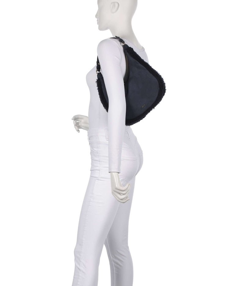 Abro Shearling Nana Mini Shoulder bag navy