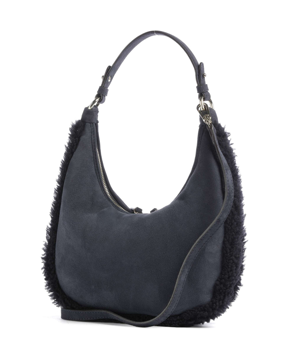 Abro Shearling Nana Mini Shoulder bag navy