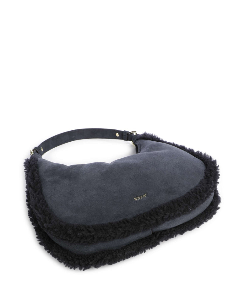 Abro Shearling Nana Mini Hobo bag navy