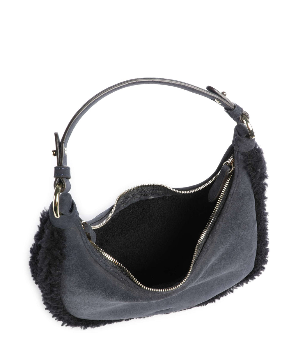 Abro Shearling Nana Mini Hobo bag navy