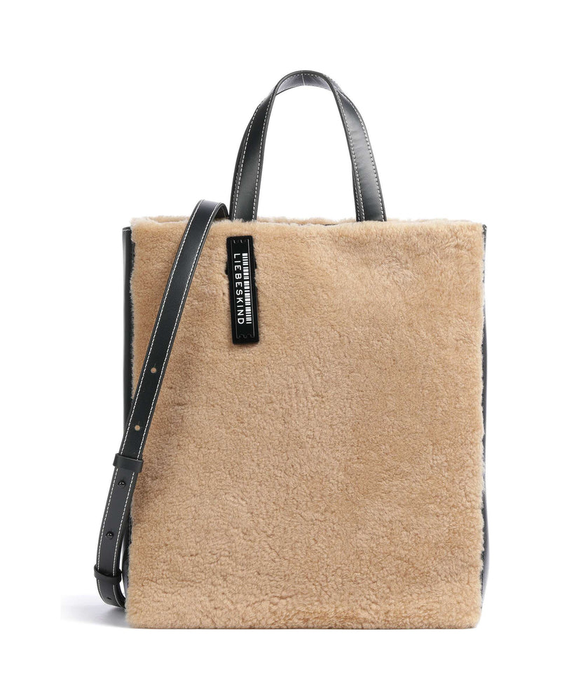 Liebeskind Paper Bag Shearling M Handbag dark clay