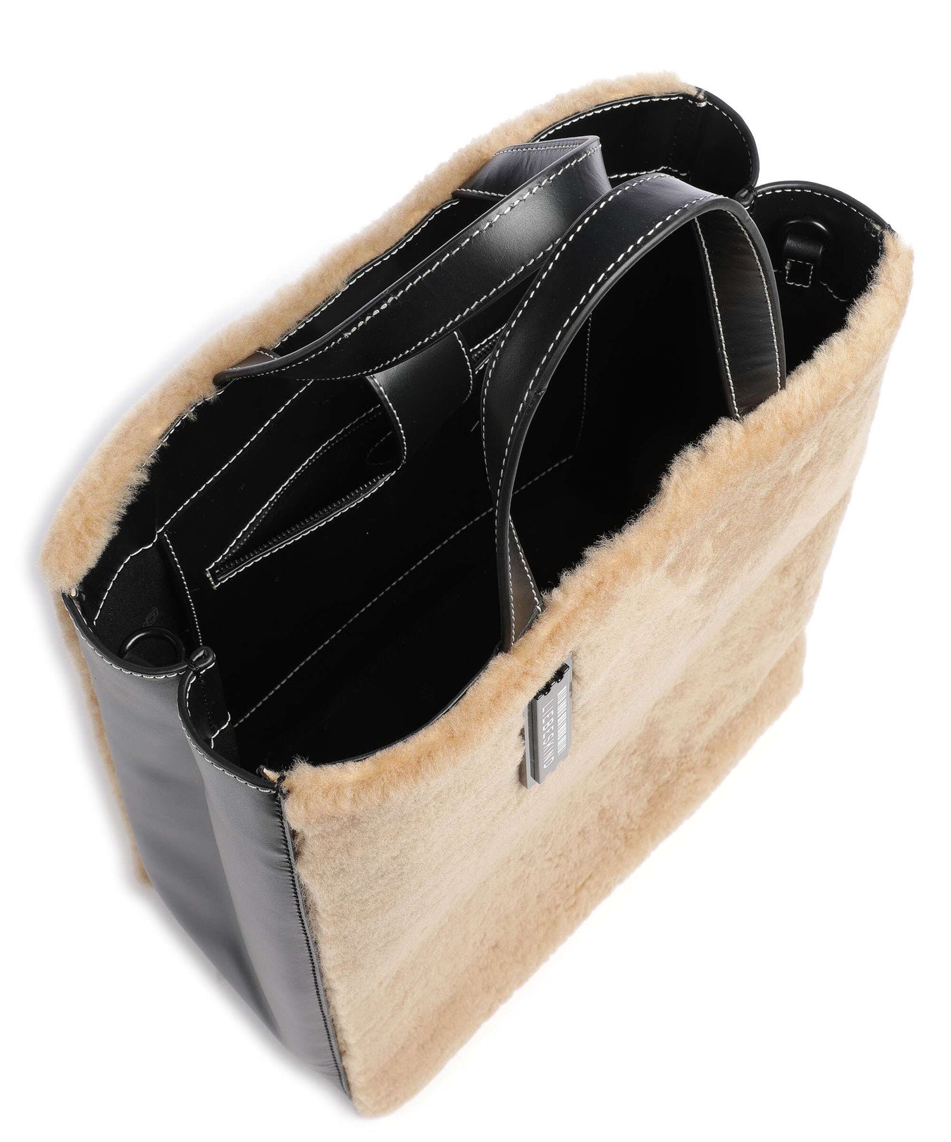 Liebeskind Paper Bag Shearling M Handbag dark clay