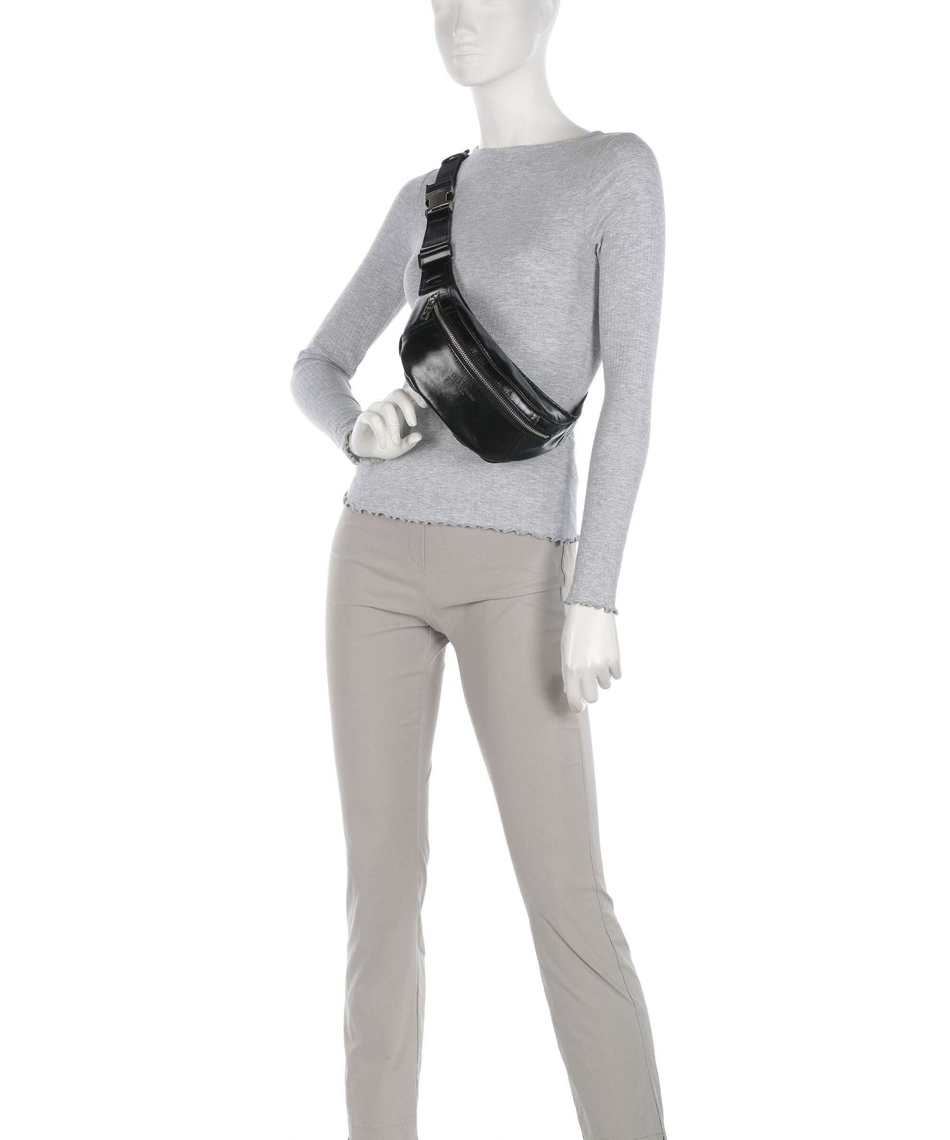 Liebeskind Chudy Paper Touch Crinkle S Fanny pack black