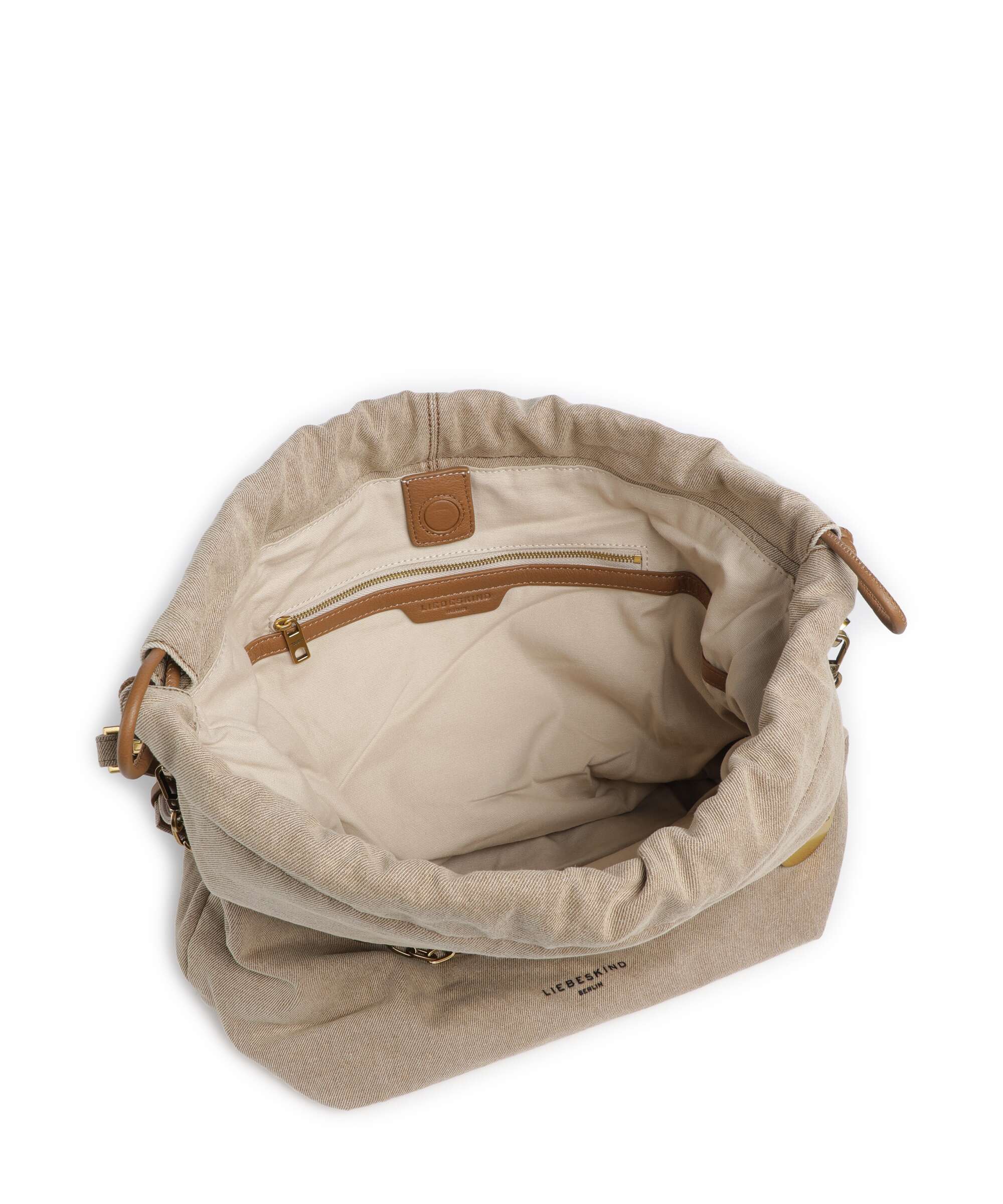Liebeskind Lya II Denim M Bucket bag beige