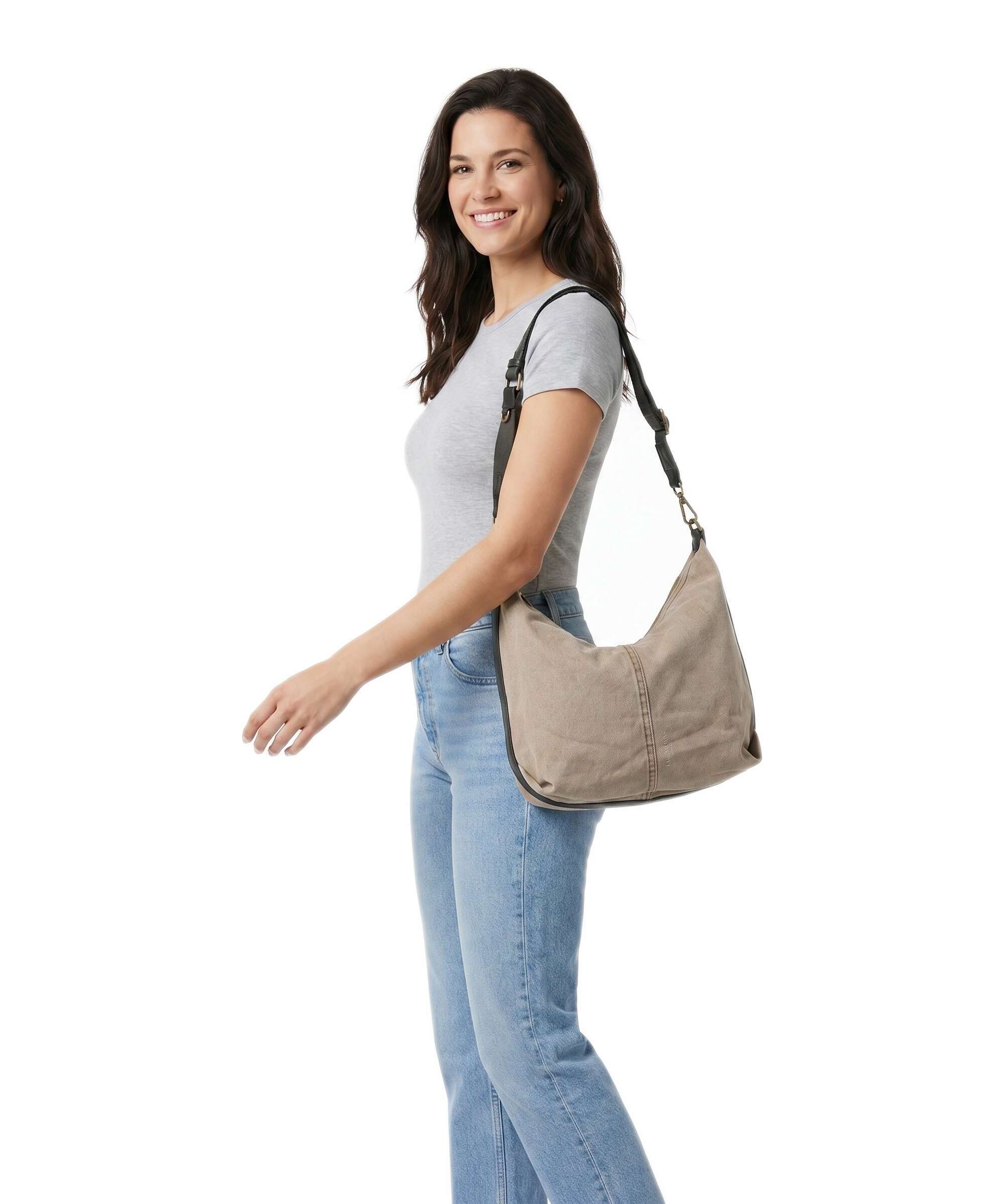Liebeskind Paris Denim M Hobo bag beige