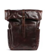 Buckle & Seam Crazy Horse Norman Mochila roll-top brown/dot