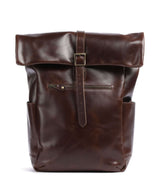Buckle & Seam Crazy Horse Norman Mochila roll-top brown/blue