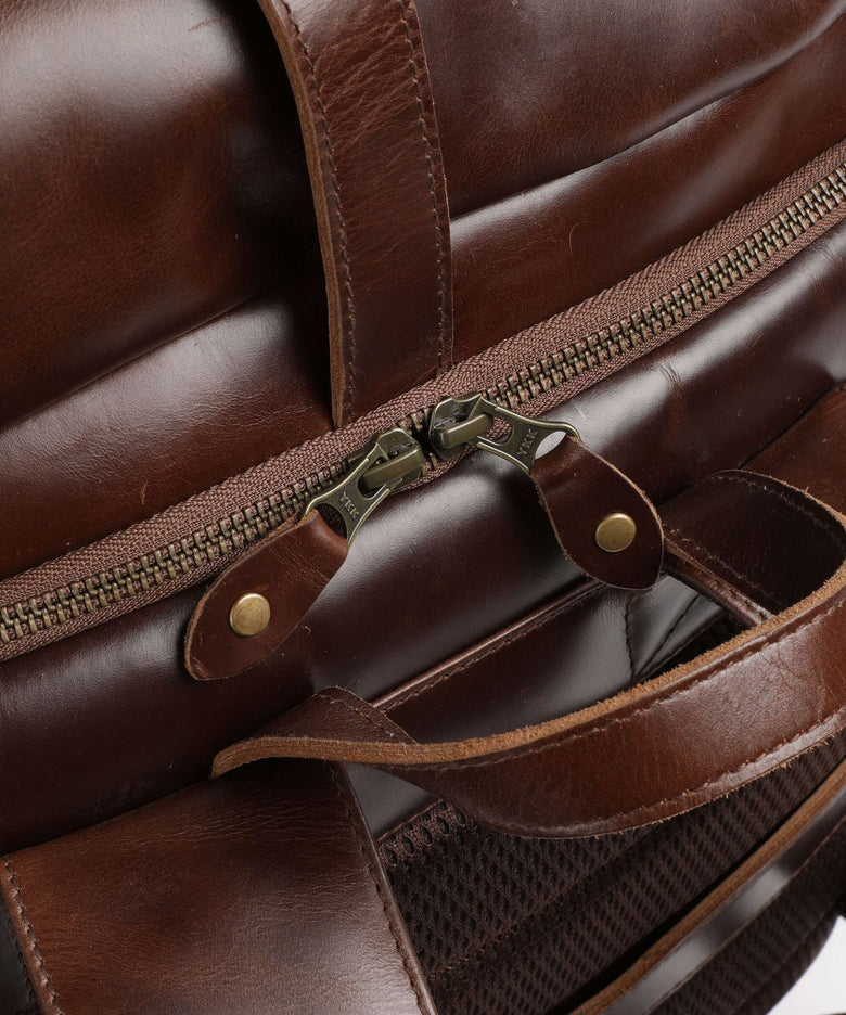 Buckle & Seam Crazy Horse Norman Rolltop backpack brown/blue