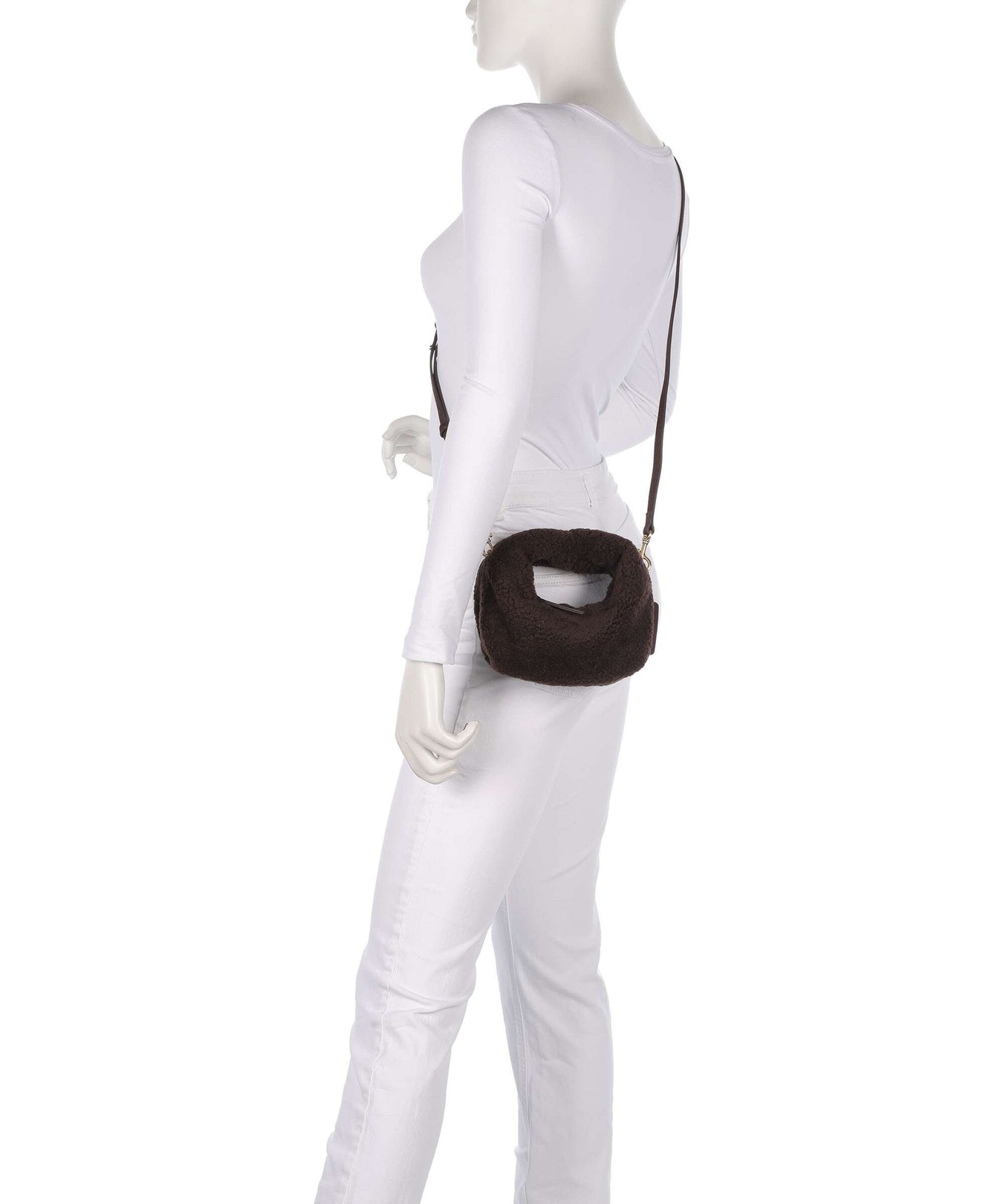 Les Visionnaires Greta Teddy Micro Crossbody bag pecan