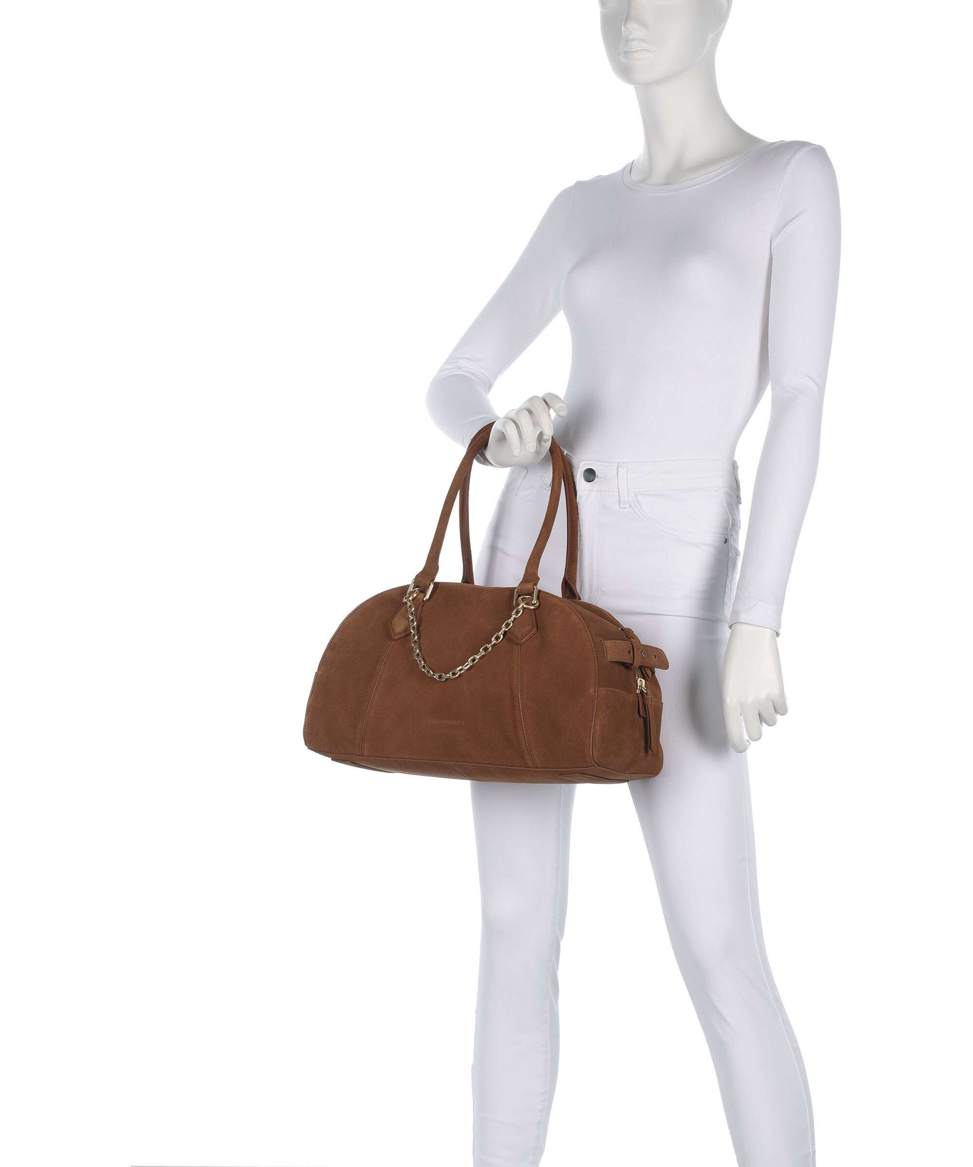 Les Visionnaires Odette Cozy Chain Handbag cognac