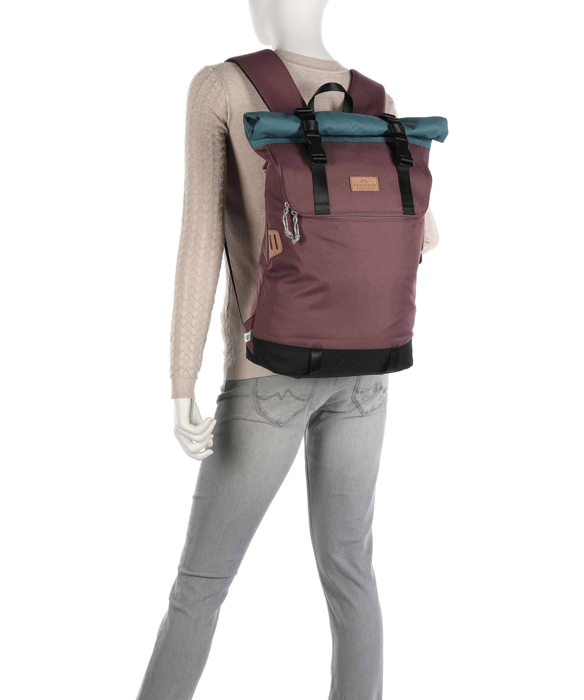 Doughnut Christopher Rolltop backpack chestnut/lake