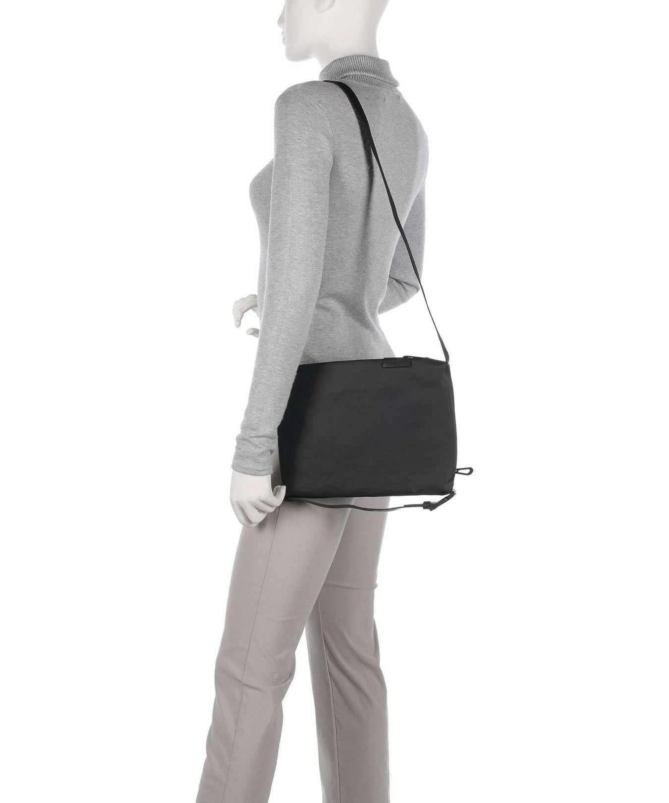 Côte&Ciel Coated Canvas Inn Medium Briefcase black