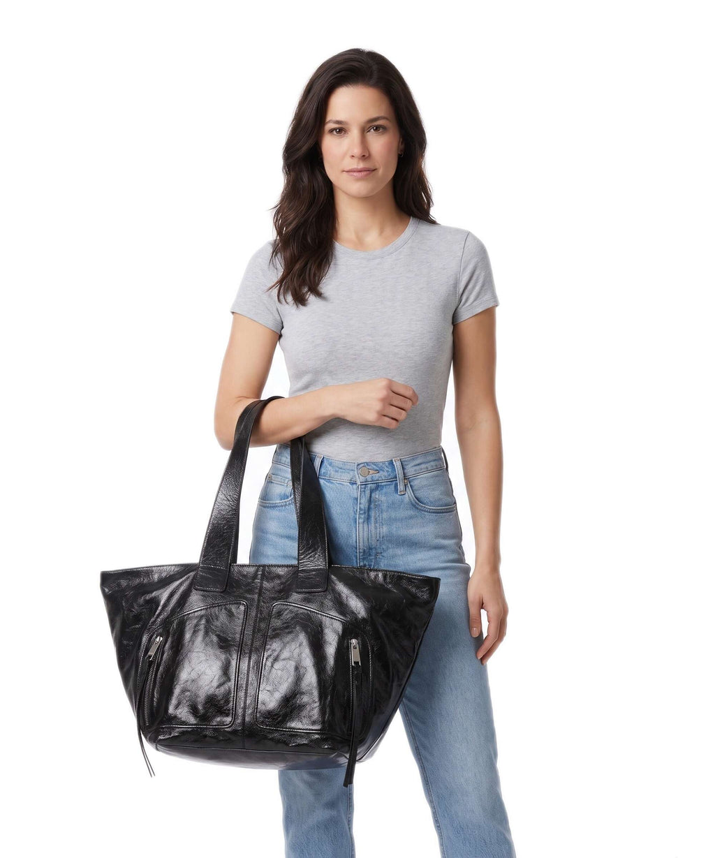 AllSaints Jean Rey Tote bag black/silver