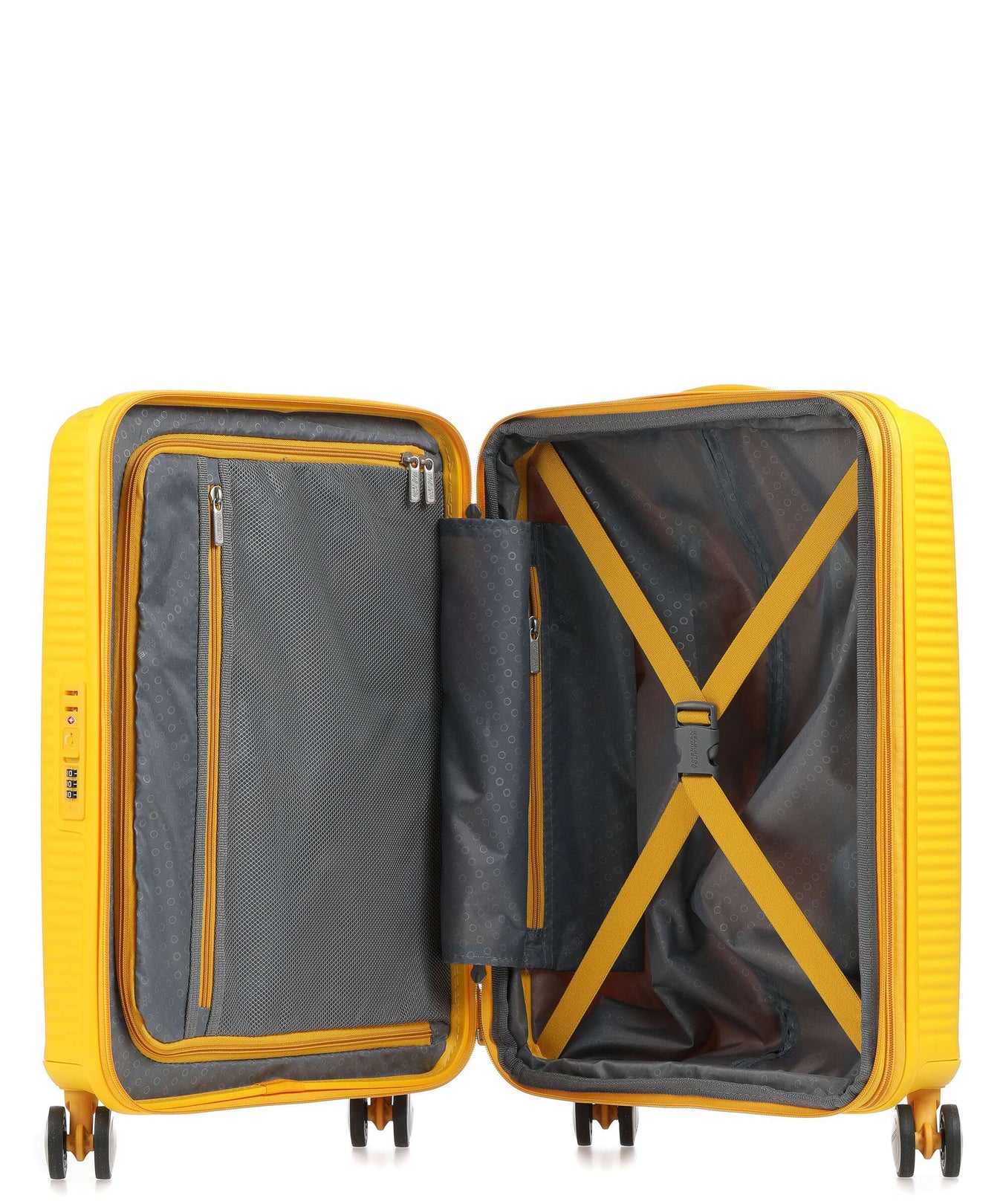 American Tourister Soundbox Spinner (4 wheels) golden yellow