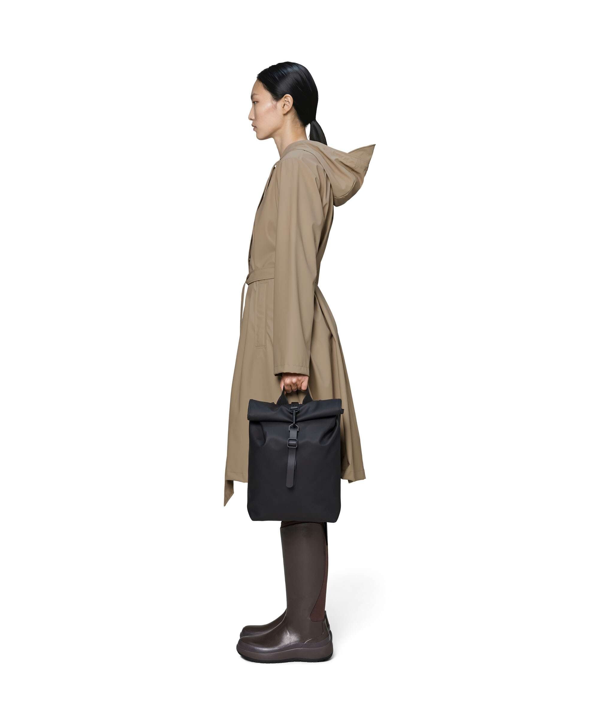 Rains Mini Rolltop backpack black