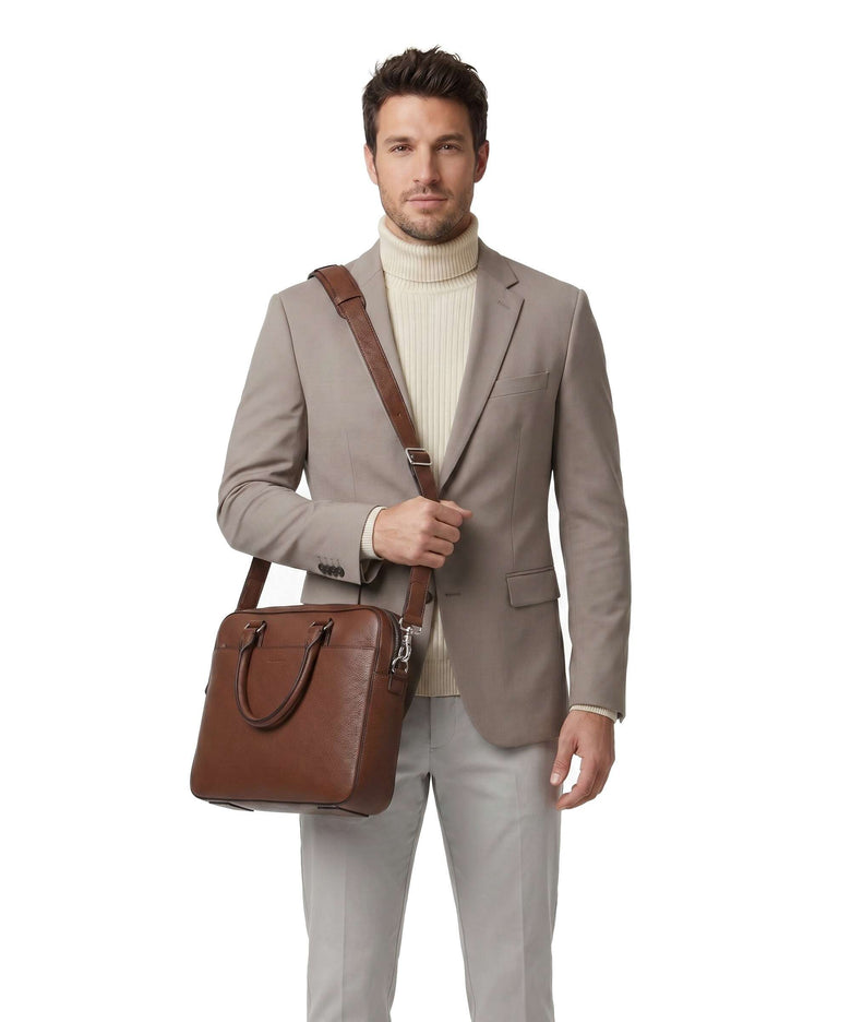 Tiger of Sweden Burin Briefcase cognac