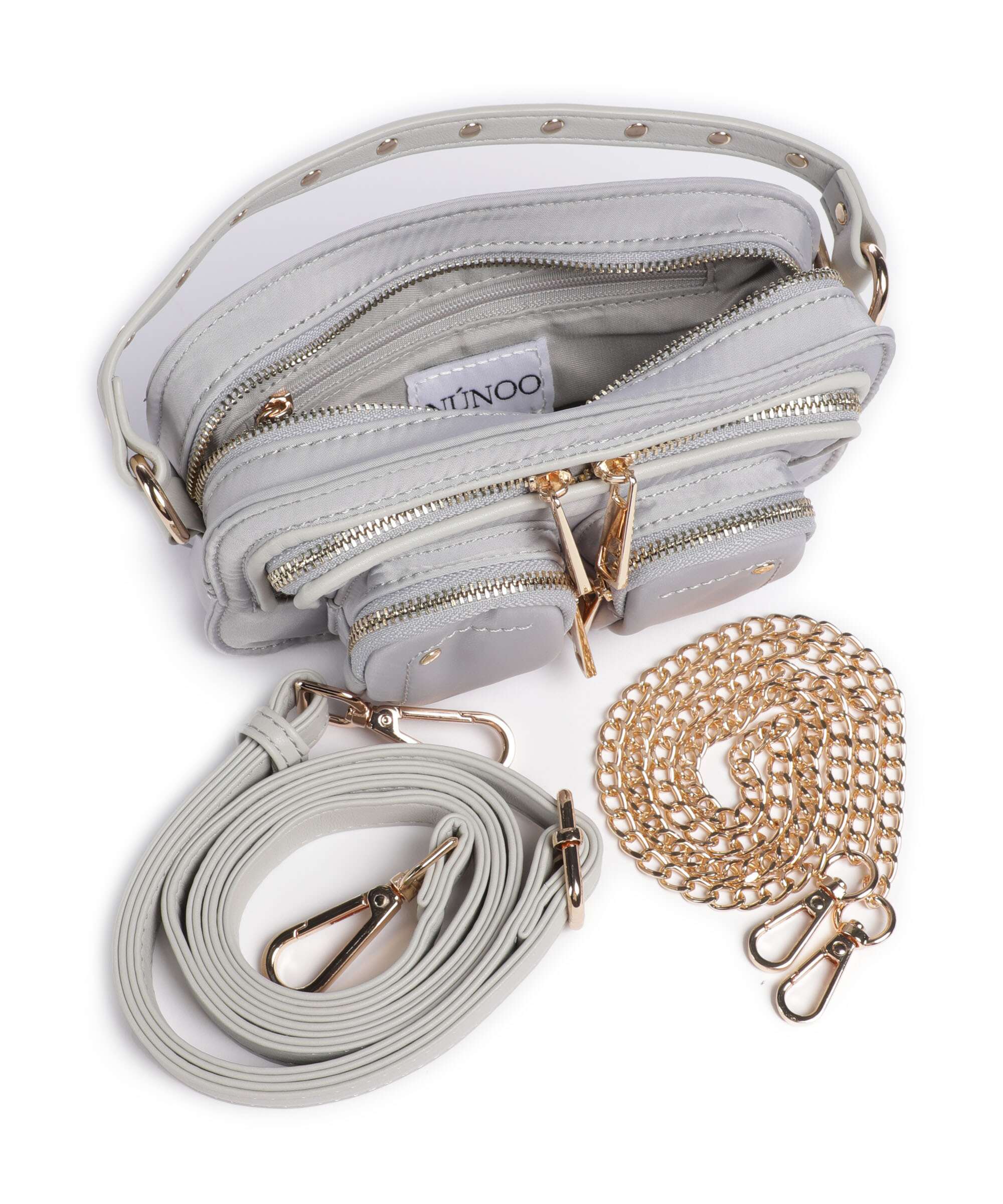 Núnoo Recycled Nylon Helena Crossbody bag light grey