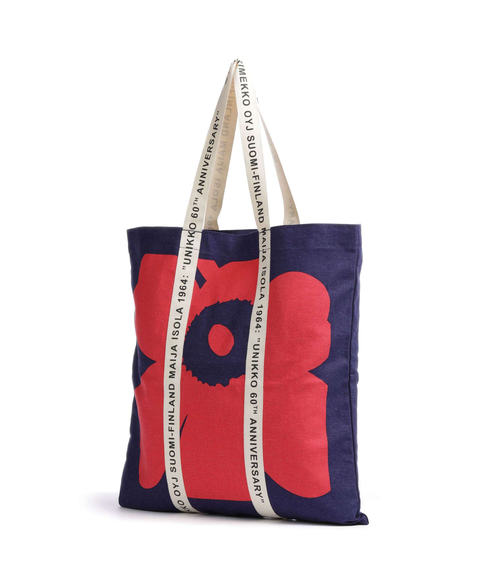 Marimekko Carrier Unikko Midi Tote bag red/darkblue