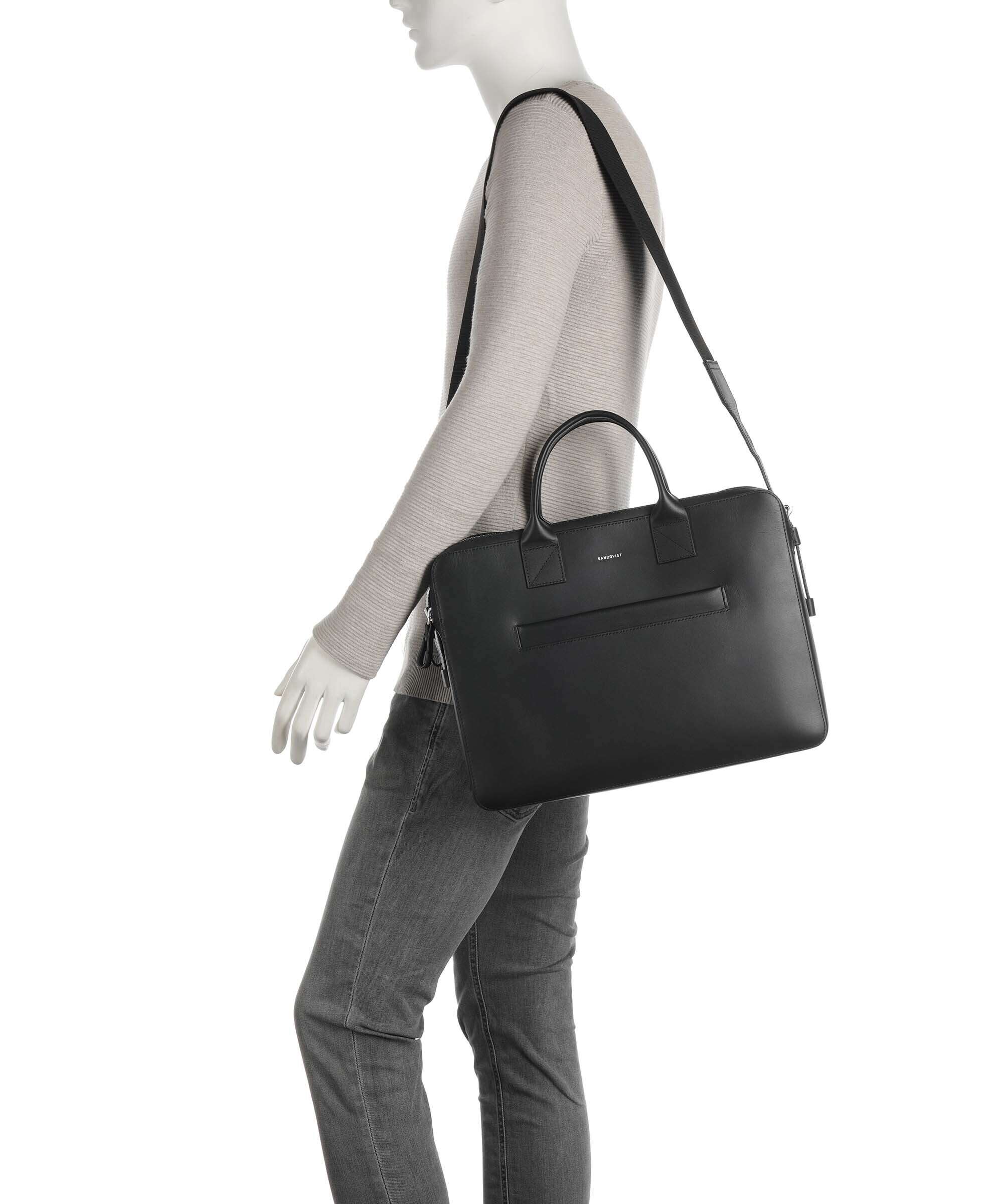 Sandqvist Leather Classics Seth Briefcase black