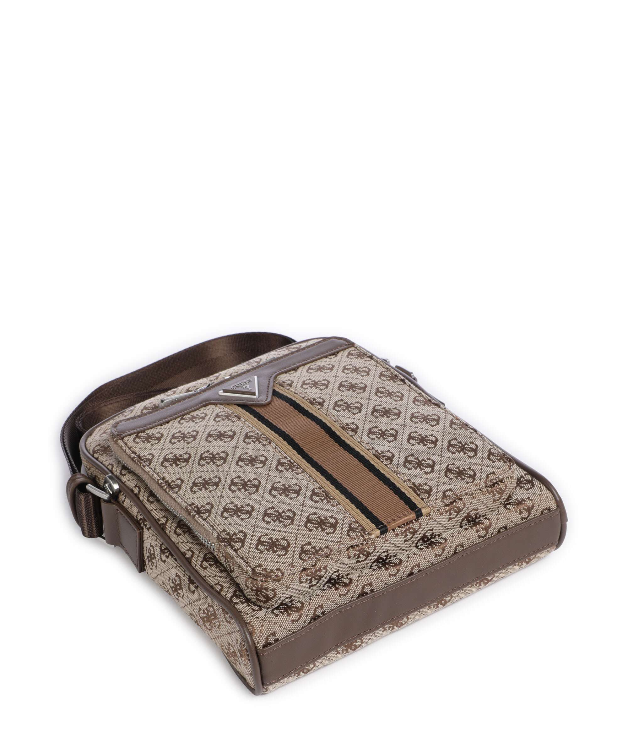Guess Milano 4G Jacquard Stripe Crossbody bag beige/brown