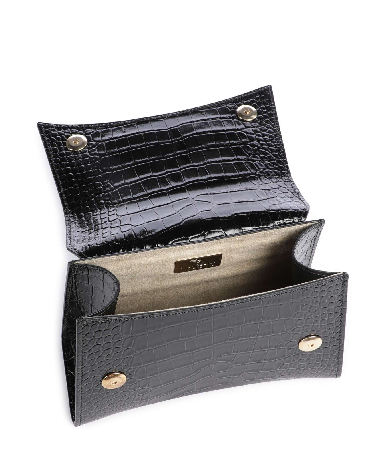 Maison Mollerus Croco Romont Handbag classic schwarz