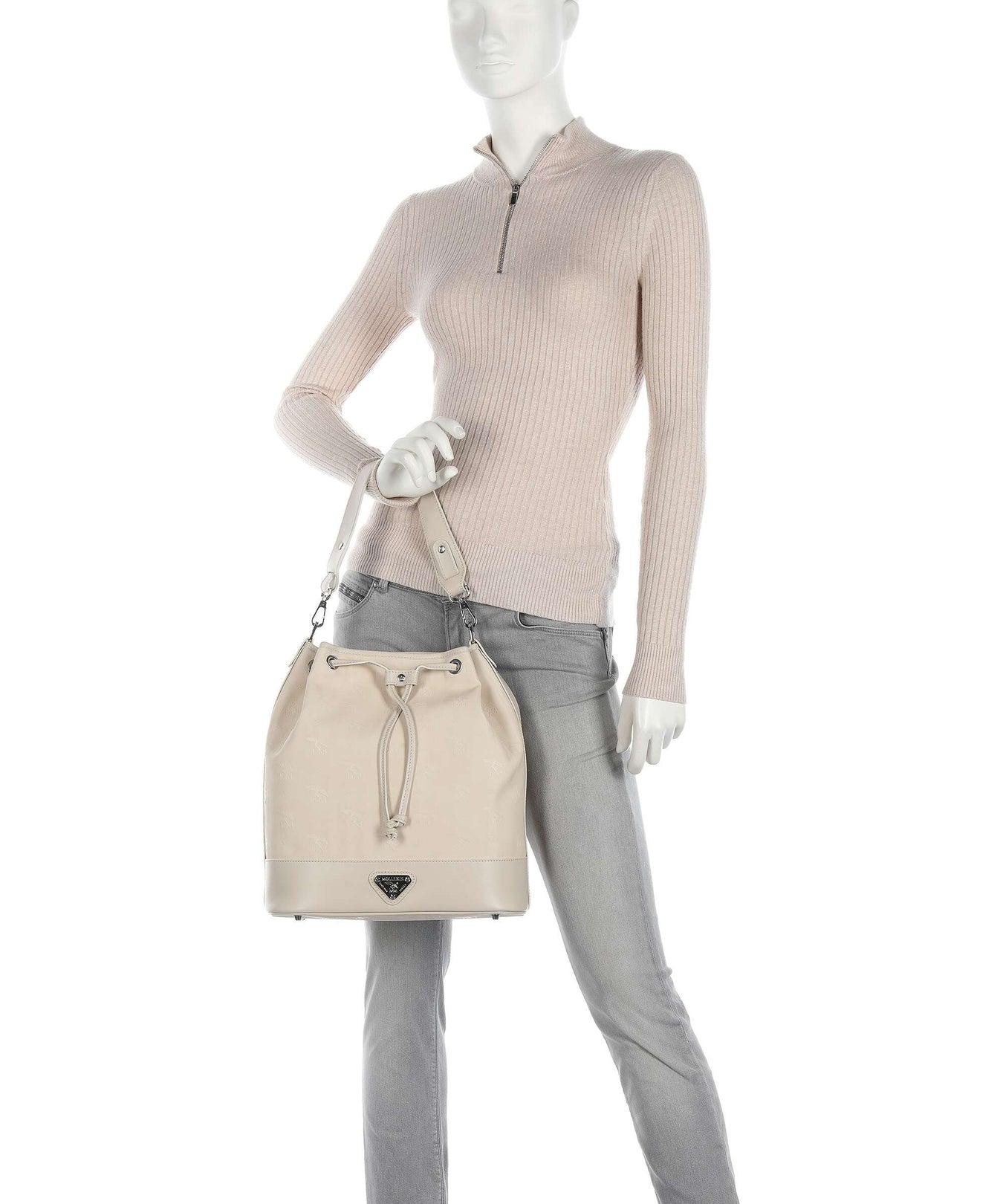 Maison Mollerus Vinerus Niesen Bucket bag pearl