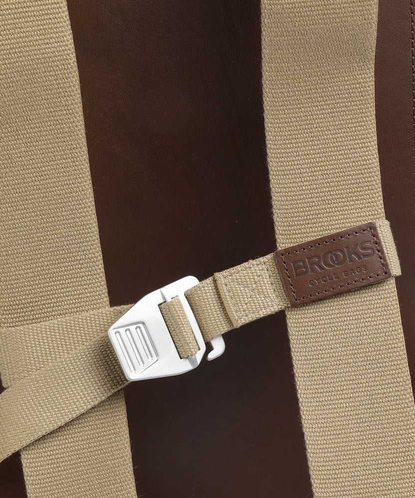 Brooks England Pickwick Leather Large Rolltop backpack dark tan