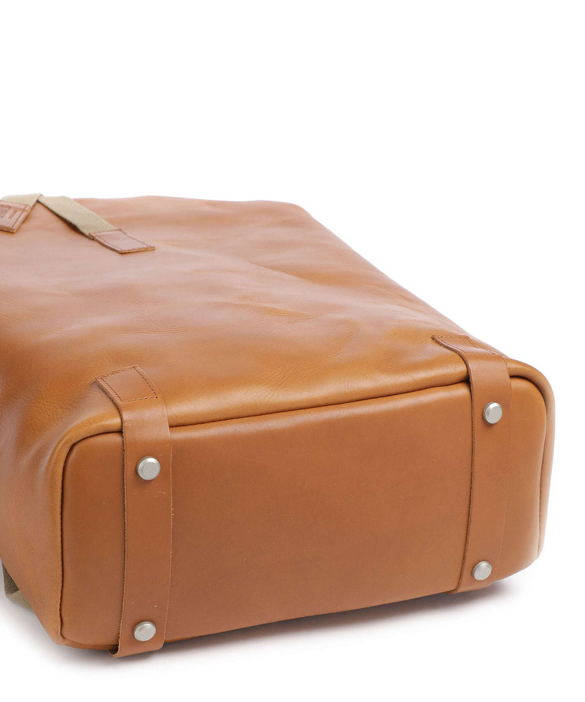 Brooks England Pickwick Leather Large Rolltop backpack cognac