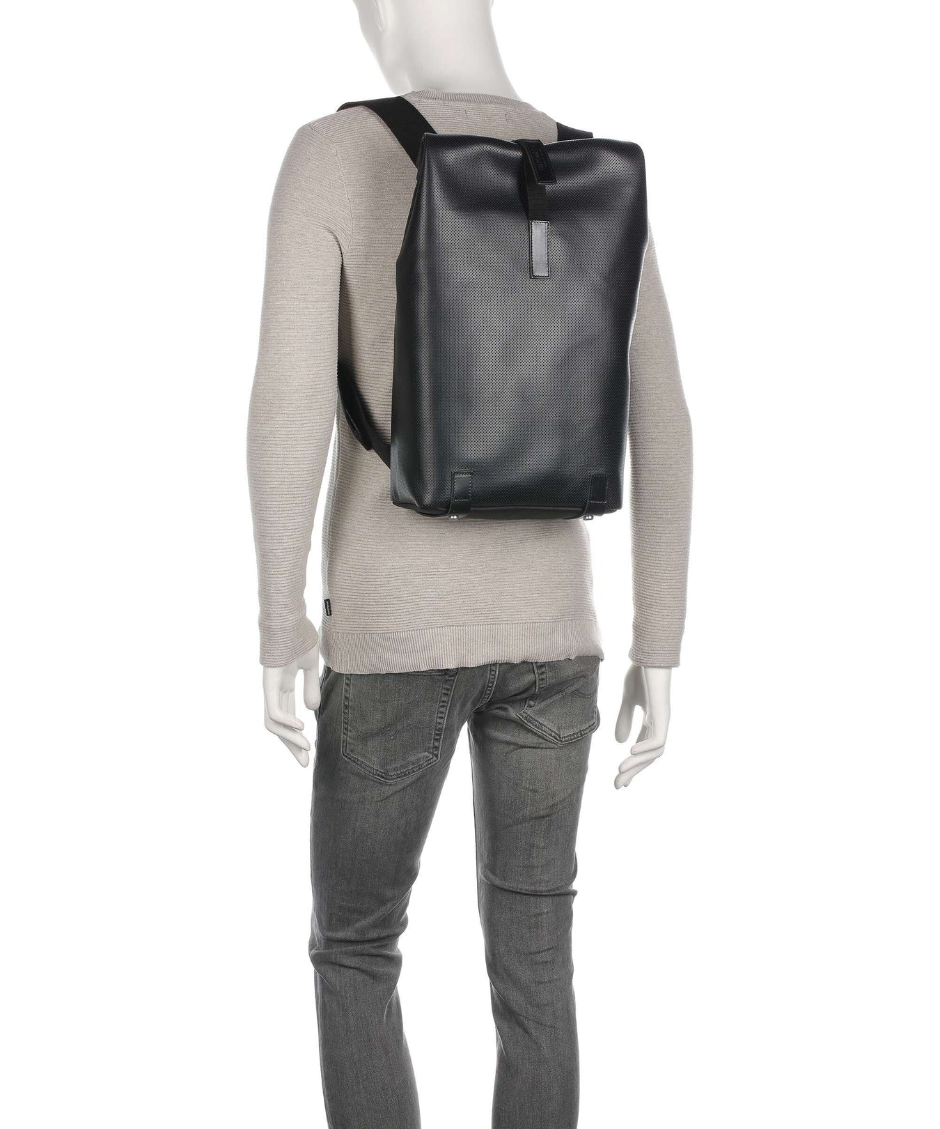 Brooks England Pickwick Reflective Leather Small Rolltop backpack black