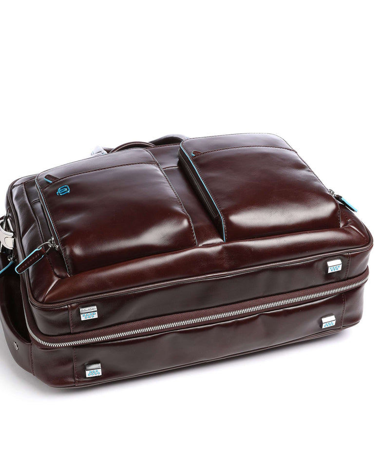 Piquadro Blue Square Briefcase mahogany