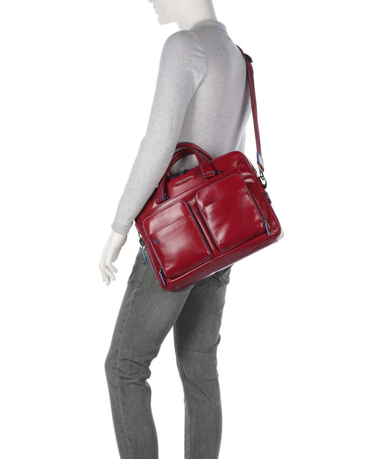 Piquadro Blue Square Briefcase rosso