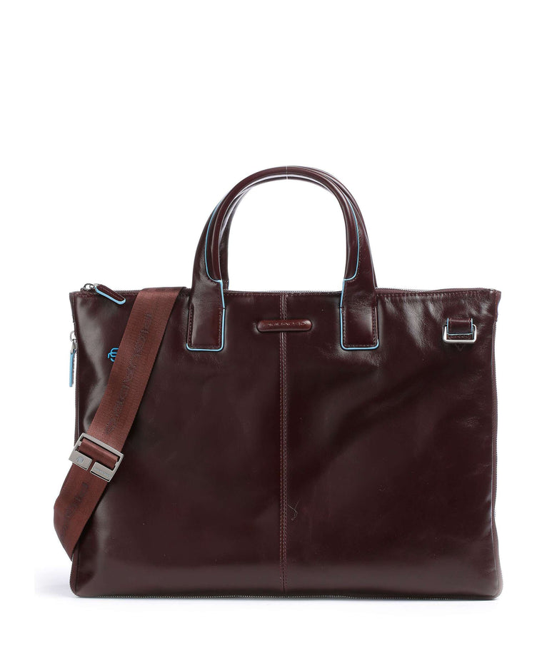 Piquadro Blue Square Briefcase mahogany