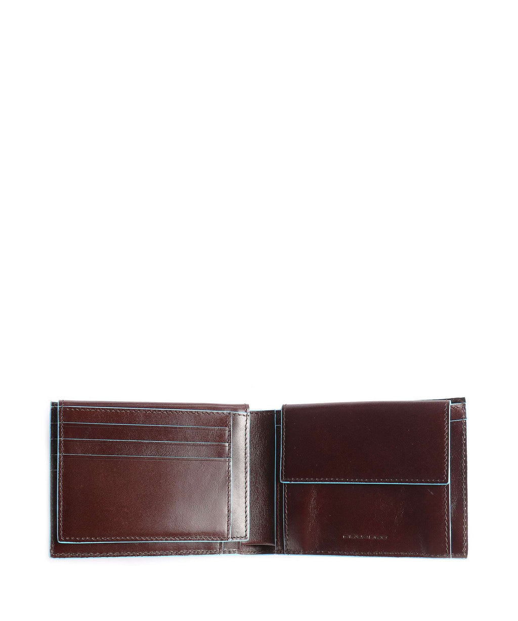 Piquadro Blue Square RFID Wallet mahogany