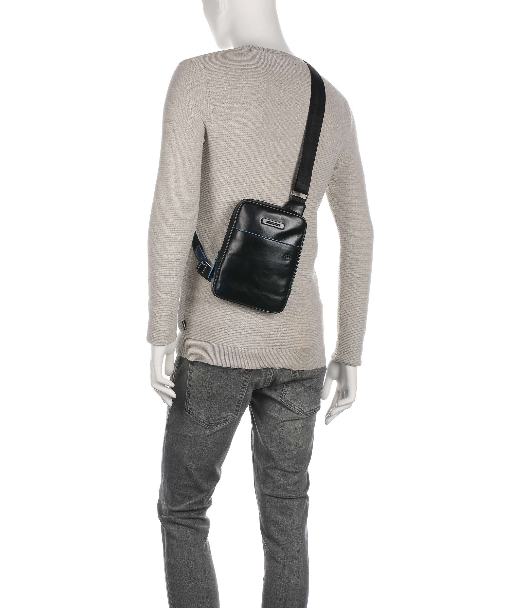 Piquadro Blue Square Revamp Crossbody bag black
