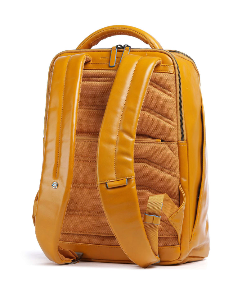 Piquadro Blue Square Backpack giallo zafferano