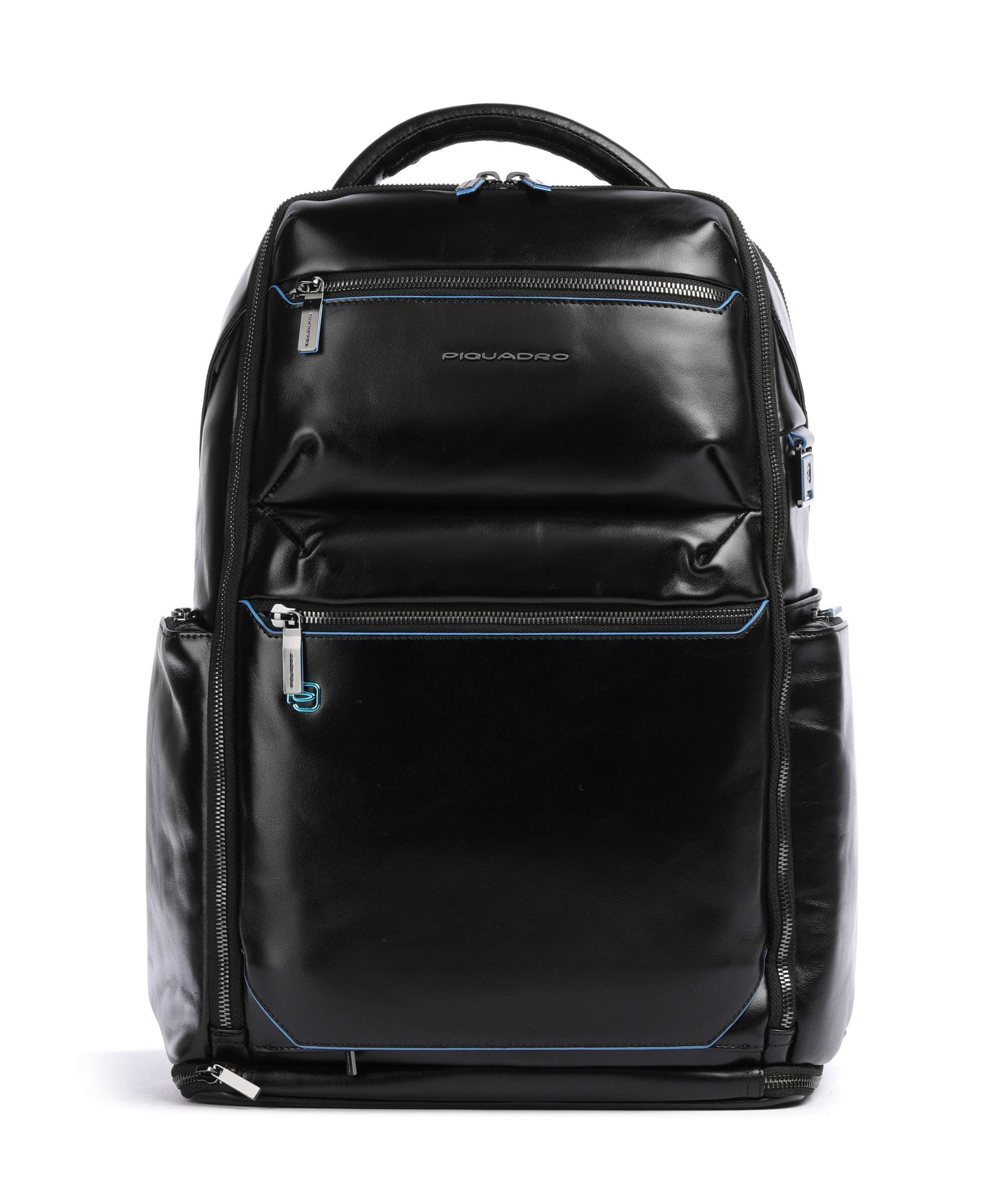 Piquadro Blue Square Mochila 15″ cuero de vaca de grano fino nero ...