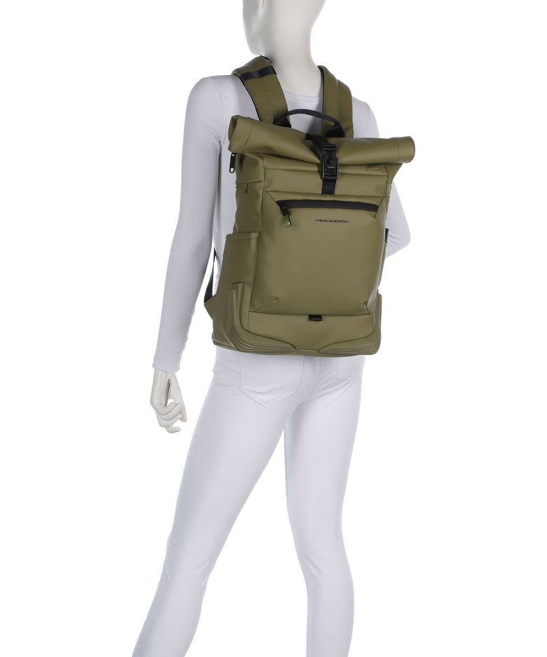 Piquadro Corner Special Rolltop backpack light green