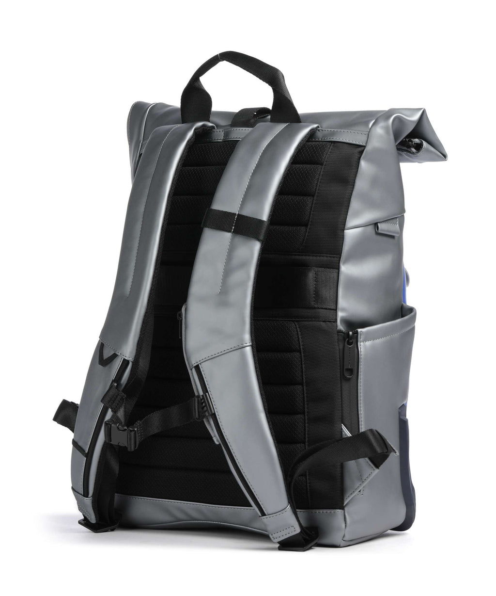Piquadro Ducati C2OWD Rolltop backpack silver/blue