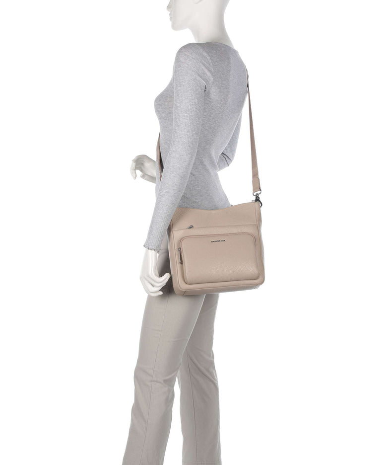 Mandarina Duck Mellow Leather Crossbody bag warm taupe