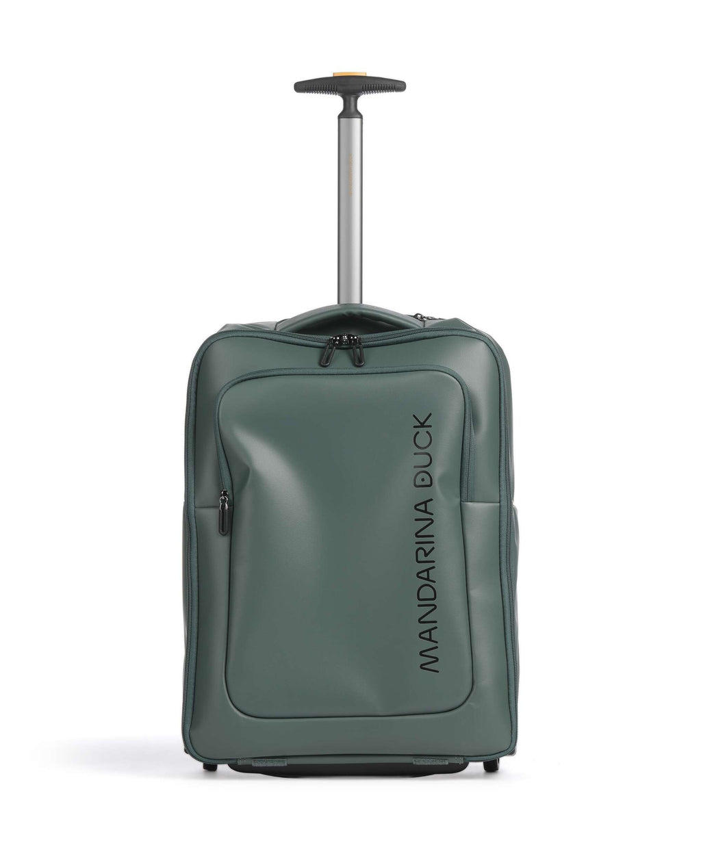 Mandarina Duck Eco Coated Backpack with wheels deep green