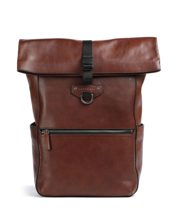 The Bridge Iacopo Mochila roll-top marrone/rut scamosciato opaco