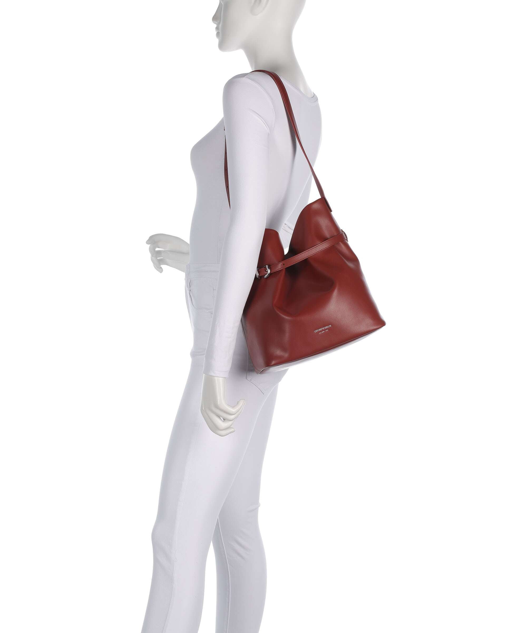 Emporio Armani Deva M Bucket bag brandy