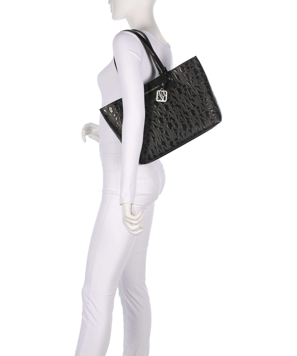 Armani Exchange Liz Patent M Tote bag black